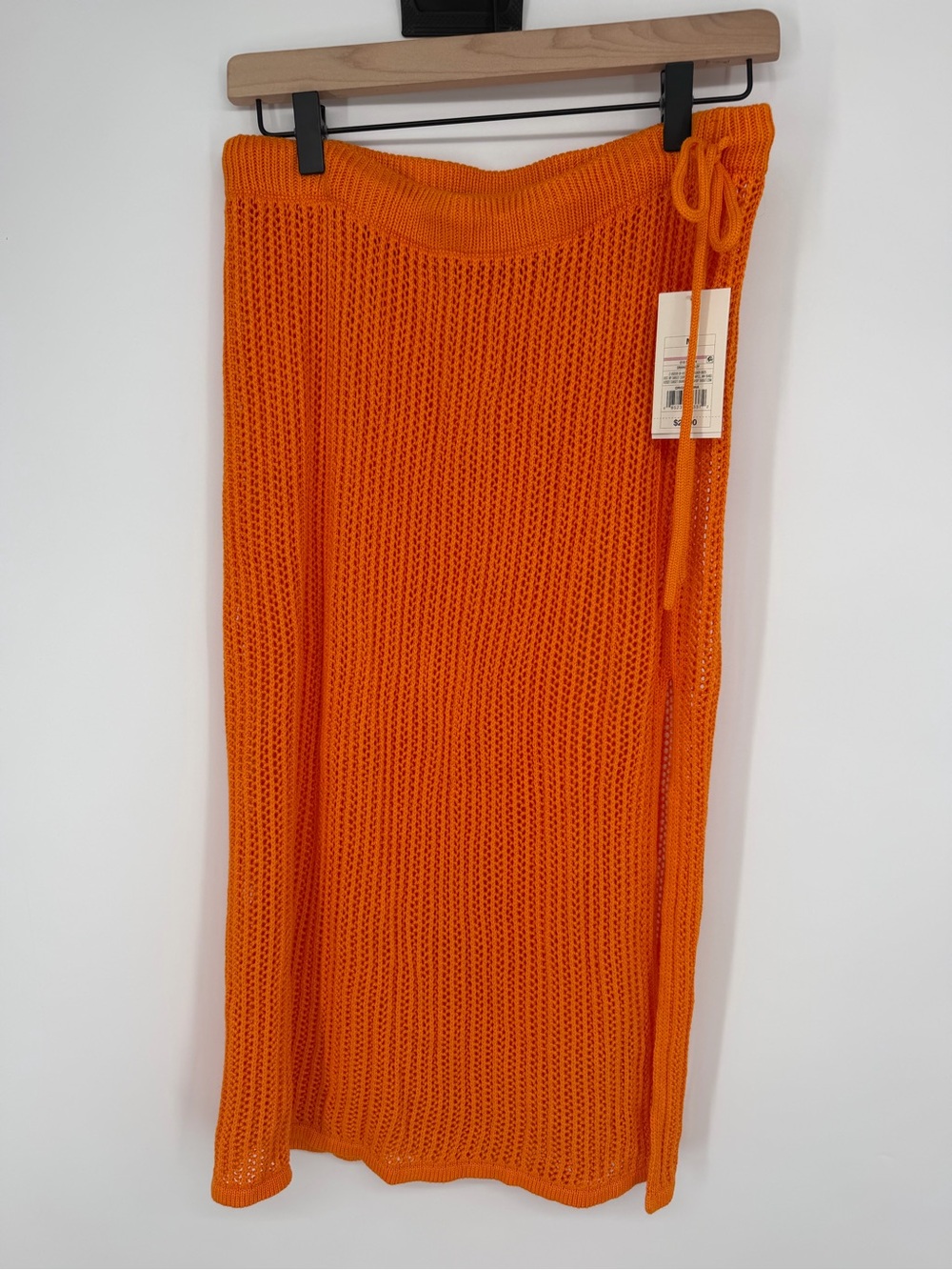 Target Orange Crochet Midi Skirt with Side Tie